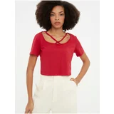 Trendyol Red Women's Cropped T-Shirt - Women
