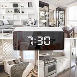  Retoo E227 digitalna LED budilica sa zrcalnim zaslonom – termometar, kalendar, alarm, USB ili baterije | shoptok.hr