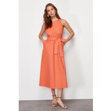 Trendyol Orange Belted 100% Cotton Poplin Midi Woven Midi Dress Cijene