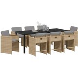  Vrtni set za objed 9 kom. Bež poliratan | shoptok.hr