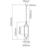 Open Design OR80551 - Luster na lancu LUNGA 1xE27/15W/230V sjajni hrom/bela | Eponuda.com