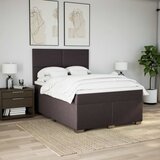  Krevet s oprugama i madracem tamnosmeđi 140 x 190 cm od tkanine | shoptok.hr