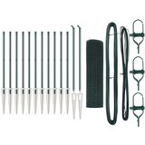 vidaXL varjen žični plot s 13 vijačnimi nosači Zeleni 0.4x25m Jeklo | Shoptok.si