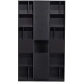 Črna modularna knjižna polica iz masivnega bora 120x210 cm Finca –