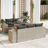 vidaXL 6-dijelni set vrtnih sofa od poliratana s jastucima svjetlosivi | shoptok.hr