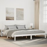  Dugi okvir kreveta bez madraca bijeli 200 x 210 cm masivno drvo | Shoptok.si