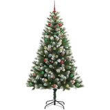vidaXL Umjetna jelka s pantenom i pahuljicama Zelena i bijela 180 cm | shoptok.hr