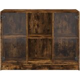 vidaXL Komoda dimljeni hrast 102x37x75,5 cm inženirski les | Shoptok.si
