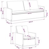  Set sofe 2 pcs Krem Kordura tekstil - Krem 1-Sjedalo + 3-Sjedalo (210 cm) | shoptok.hr