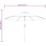  Zunanji senčnik z LED lučkami in jeklenim drogom 300 cm moder, (20693068) | Shoptok.si
