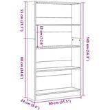  Regal za knjige boja hrasta 80x24x143 cm od konstruiranog drva | shoptok.hr