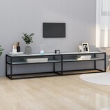 TV ormarić boja bijelog mramora 200x40x40,5 cm kaljeno staklo | shoptok.hr
