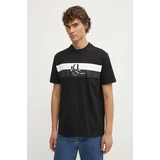 KARL LAGERFELD JEANS Bombažna kratka majica moška, črna barva, 245D1708