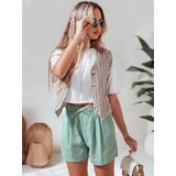 DStreet Spodenki damskie lniane RELAX TIME zielone | Shoptok.si
