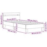  Konstrukcija postelje z vzglavjem Črna Orehovina 75 x 190 cm, (5000101946) | Shoptok.si