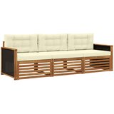  Set vanjskih sofa 3 pcs Prirodna i krem Poliester | Shoptok.si