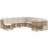  Set vanjskih sofa 11 pcs Prirodna i krema bijela Poliester | shoptok.hr