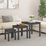  Uklapajući stolići 3 kom sive od masivne borovine | shoptok.hr