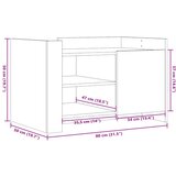  Stolić za kavu siva boja hrasta 80x50x50 cm konstruirano drvo | shoptok.hr