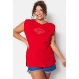 Trendyol Curve Plus Size T-Shirt - Red - Regular fit | shoptok.hr
