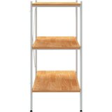 vidaXL 3-nadstropni regal s policami bel in hrast 80x40x92 cm | Shoptok.si