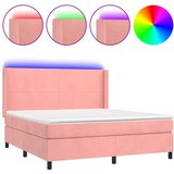  box spring s madracem LED ružičasti 180x200cm baršunasti | shoptok.hr