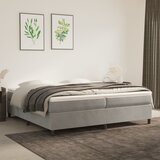 The Living Store Box spring postelja z vzmetnico svetlo siva 200x200 cm žamet - Box Spring Postelja, (21489301) Cene