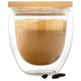 Bambuswald Kozarec za kavo s pokrovčkom, 240 ml, ročna izdelava, bor-silikatno steklo, bambus