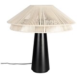 Dutchbone Črna/bela namizna svetilka s tekstilnim senčilom (višina 62 cm) Elon – Cene