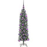 vidaXL Umjetno vitko božićno drvce s stalakom Zelena i bijela 120 cm | shoptok.hr