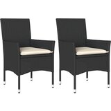 Maison Chic Vrtni stoli - Stol za vrt z blazinami 2 kosa črn poli ratan JS2117, (21876982) Cene