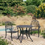  3-dijelni bistro set od lijevanog aluminija crni Cijene