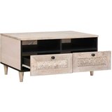 vidaXL Klubska miza s predalom Bela 80 x 54 x 40 cm trden mangov les | Shoptok.si