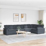  Modularna sofa s jastucima, baršunasta, tamno siva | Shoptok.si
