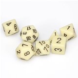 Chessex kockice - opaque - polyhedral - ivory & black (7) Cene