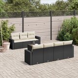 Maison Chic Seti vrtnega pohištva - Vrtna garnitura - Vrtni pohištvo set 8-delna z blazinami črn poli ratan, (21799225) | Shoptok.si