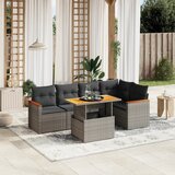 vidaXL 6-dijelni set vrtnih sofa od poliratana s jastucima sivi | shoptok.hr