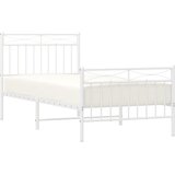  Metalni okvir kreveta uzglavlje i podnožje bijeli 90 x 200 cm | shoptok.hr