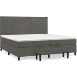 The Living Store Box spring postelja z vzmetnico temno siva 200x200 cm žamet - Box Spring Postelja, (21491884) | Shoptok.si