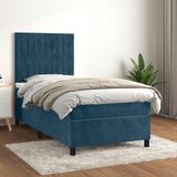 Box spring krevet s madracem tamnoplavi 80 x 200 cm baršunasti | shoptok.hr