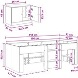  Loft krevet s ormarom 3 kom. Dimljeni hrast Konstruirano drvo | Shoptok.si