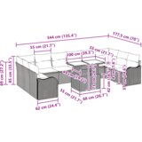 vidaXL 11-dijelni vrtni set sofe s jastučićima Bež Poli Ratan, 2-sjedna vrtna sofa s jastučićima Bež Poli Ratan | shoptok.hr