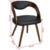 Jedilni stoli 4 kosi rjavi ukrivljen les in umetno usnje, (20624639) | Shoptok.si