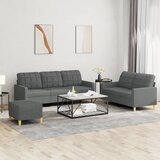 vidaXL 3-dijelni set sofa s jastucima tamnosivi od tkanine Cijene