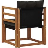  2 Komad Set vanjskih sofa Čvrsto drvo akacije i Textilene - Prirodna i crno vodoravne letvice | shoptok.hr