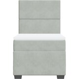 Box spring krevet s madracem svjetlosivi 80 x 200 cm baršunasti | shoptok.hr