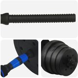  2-u-1 set bučica i olimpijske šipke 30 kg Crna i Plava | shoptok.hr