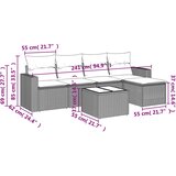  6-dijelni set vrtnih sofa od poliratana s jastucima sivi | shoptok.hr