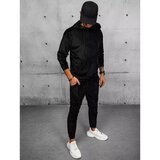 DStreet Black velor men's tracksuit AX0705 | Shoptok.si