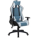Hom`in GAMING STOL kovina, umetna masa, tekstil črna, svetlo siva, svetlo modra | Shoptok.si